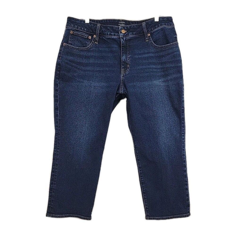 J. Crew Womens Jeans Petite Curvy Essential Straight Measures 36x24